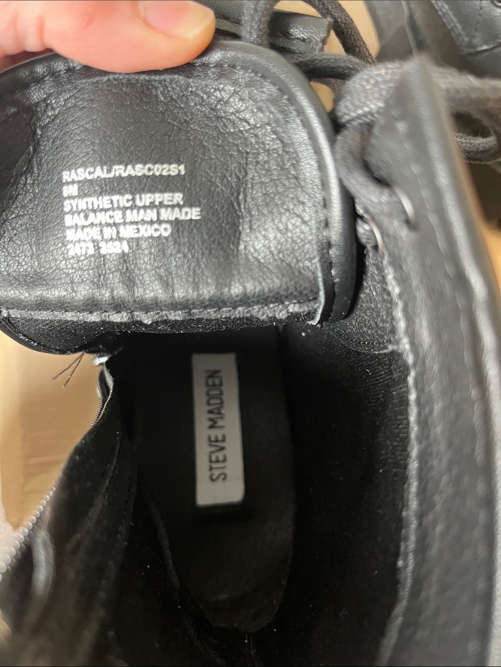 Steve Madden NIB Black Platform Lace-Up Combat Boots - Picture 2 of 5